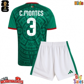 Mexico Cesar Montes #3 Replica Home Stadium Kit for Kids World Cup 2026 Short Sleeve (+ pants)